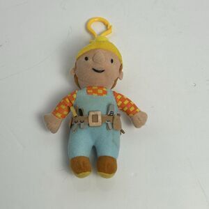 2001 Bob the Builder Plush Zip Coin Pouch Bag Keychain 5" Rare Vintage
